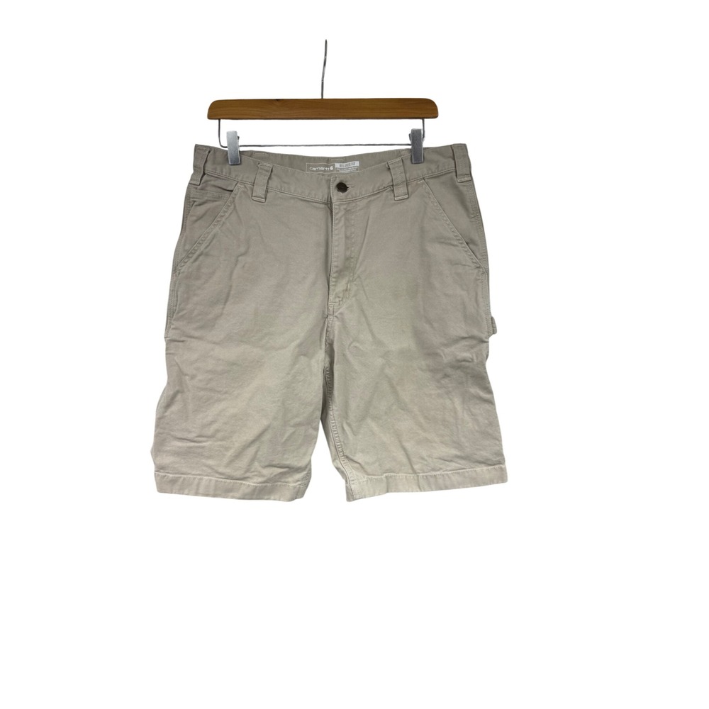 Carhartt Rugged Flex Relaxed Fit Canvas Utility Work Shorts Tan BS3652-M Mens 34